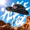 Black knitted fisherman's hat, granular fleece, pink heart-shaped IIIIMITE embroidery with drawstring red scarf, children's autumn and winter Indian hat Specification image